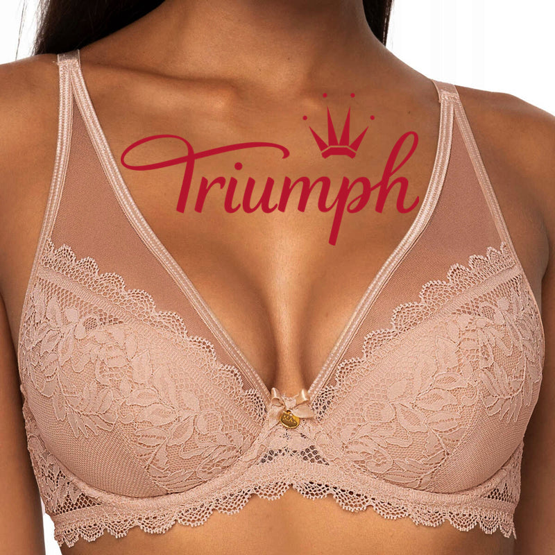 Triumph® 4 pezzi 💖 50% di sconto ✨ Nuovo modello 2024 reggiseno push-up sexy in pizzo con coppe grandi