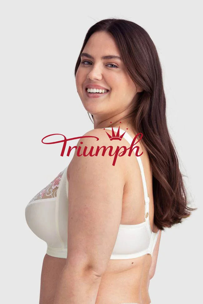 TRIUMPH - 4 pezzi (75A-110F) 💝Reggiseno bianco senza ferretto ricamato✨